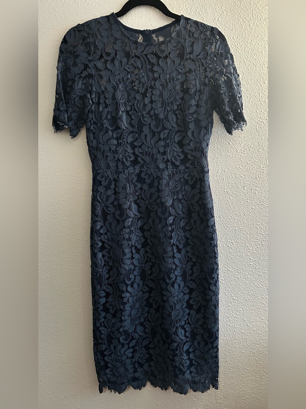 Eliza J Navy Floral Lace Midi Dress
